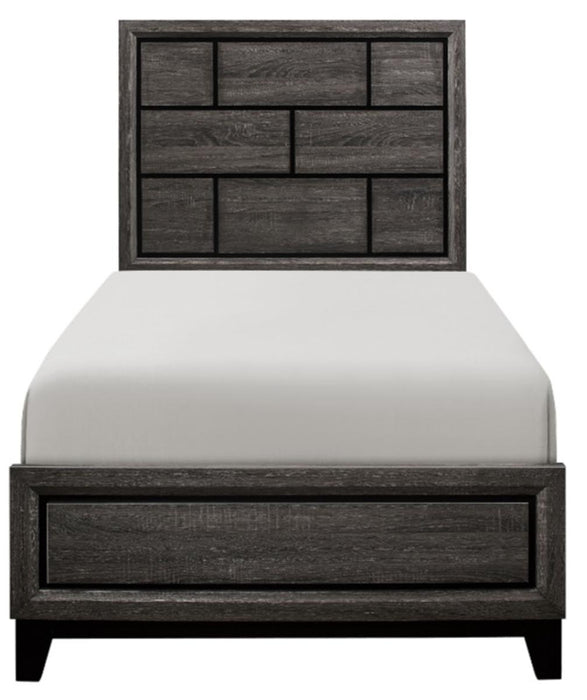 Davi Twin Panel Bed in Gray 1645T-1*