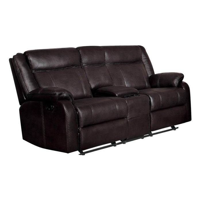 Jude Double Glider Recliner Loveseat in Brown 8201BRW-2