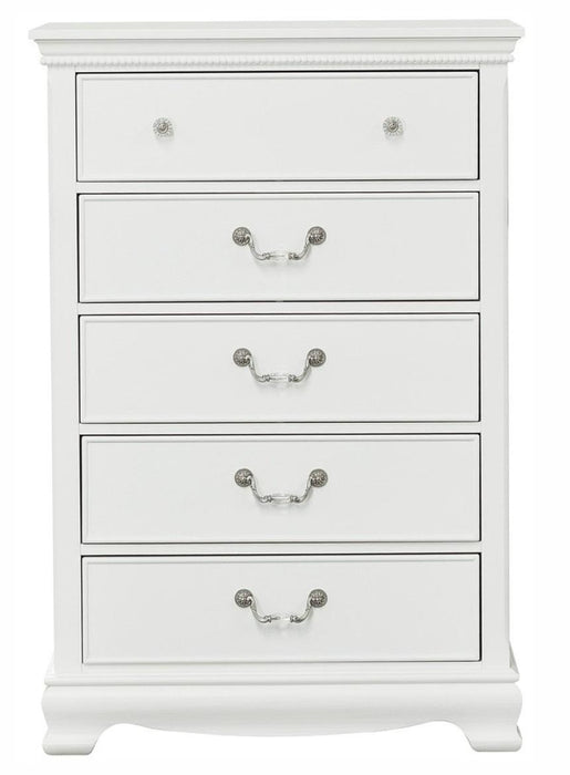 Lucida 5 Drawer Chest in White 2039W-9