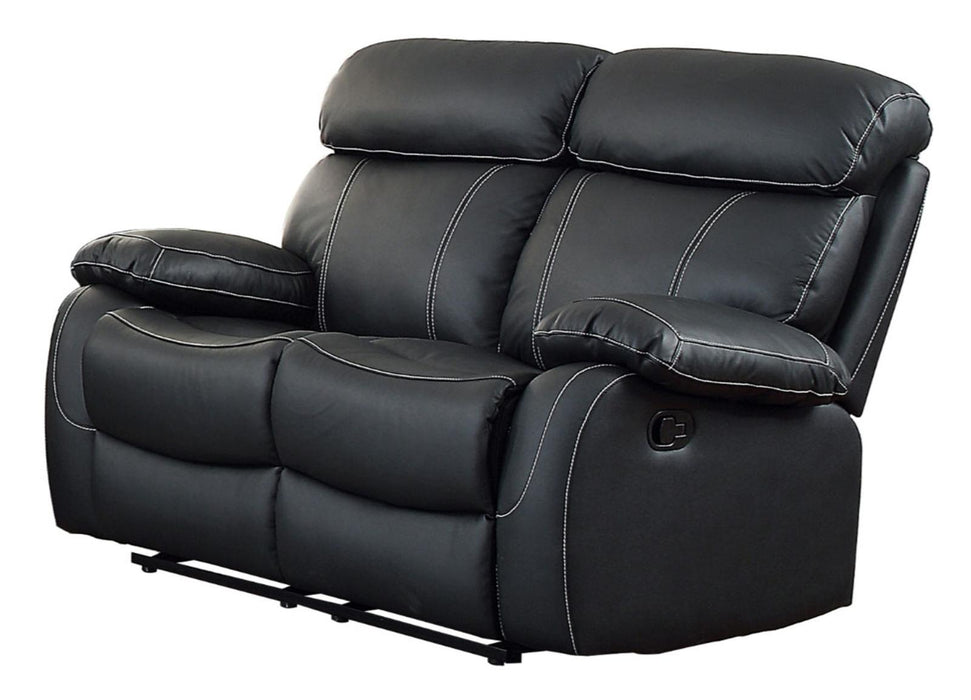 Pendu Double Reclining Loveseat in Black 8326BLK-2