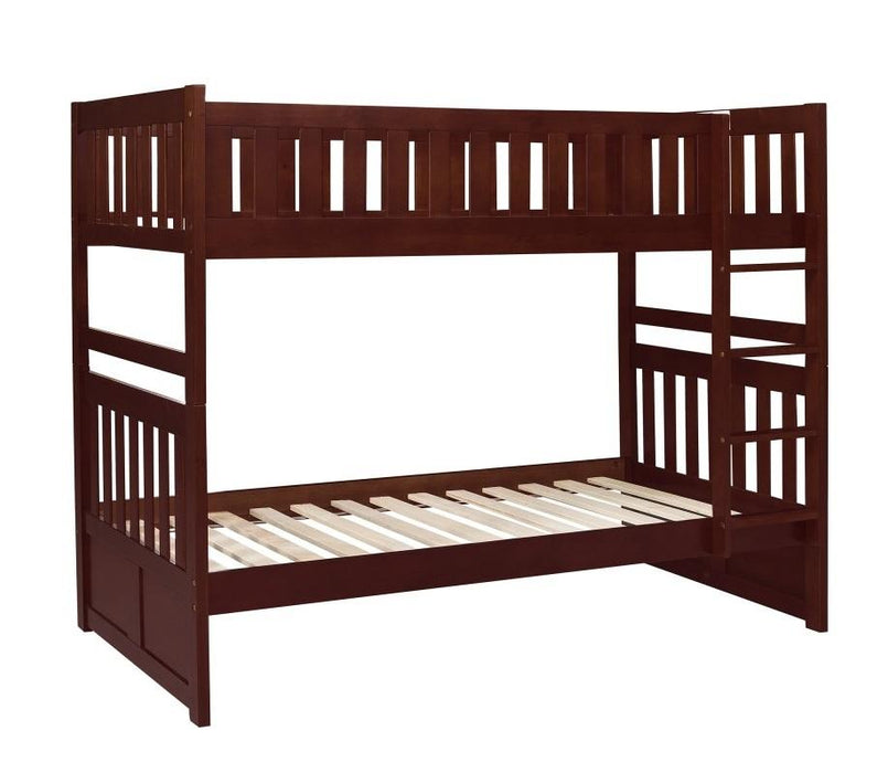 Rowe Twin/Twin Bunk Bed in Dark Cherry B2013DC-1*