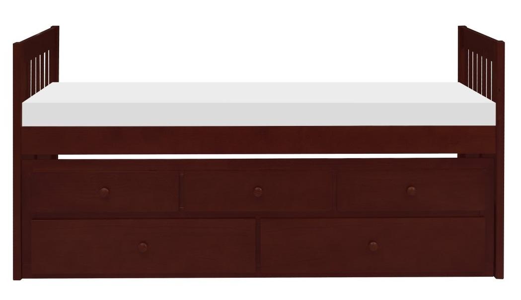Rowe Twin/Twin Trundle Bed w/ Two Storage Drawers in Dark Cherry B2013PRDC-1*