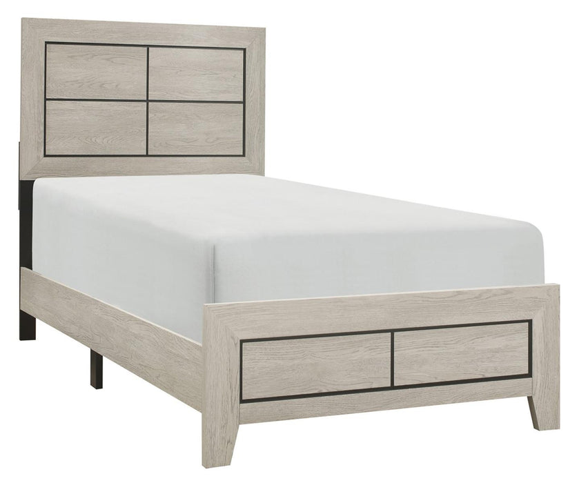 Quinby Twin Panel Bed in Light Brown 1525T-1