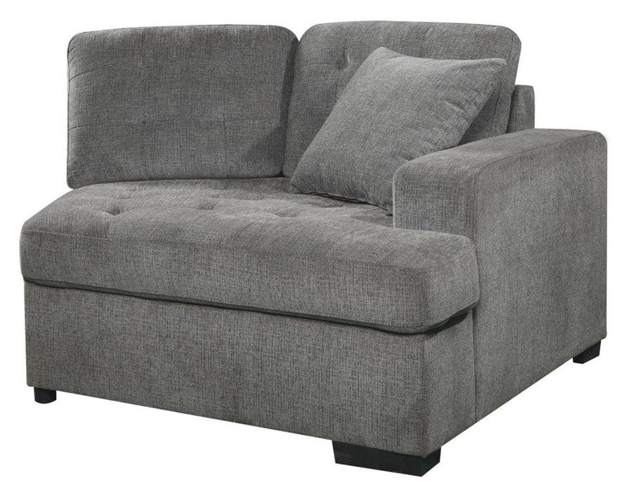 Logansport Right Side Cuddler with 1 Pillow in Gray 9401GRY-RU